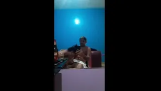 Preview of A video of a nymphet leaked mouth to mouth in front of the mirror
