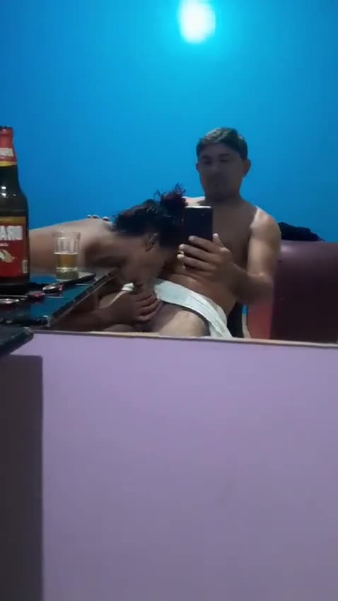 A video of a nymphet leaked mouth to mouth in front of the mirror