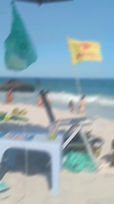 Naked Tita Antony (@antonytita) rolling at Aprico Beach, in Rio de Janeiro!