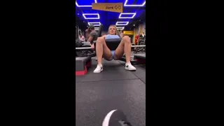 Preview of Sarah videos showing too much at the gym, with the pussy marked