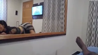 Preview of Amateur sex video with Karen Oliver making a blowjob in the black guy