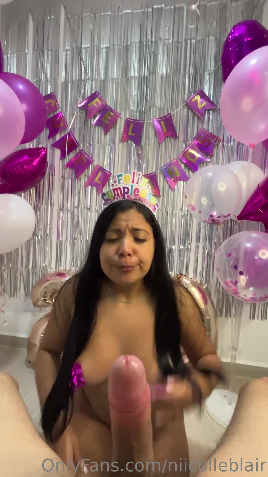 Nicolle Blair celebrating his birthday while having fun with a well -ended guy