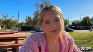 Preview of New girl in the car having fun and releasing the energy