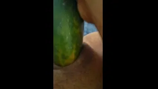 Preview of Girls enjoying the cucumbers as much as possible, having really having fun!