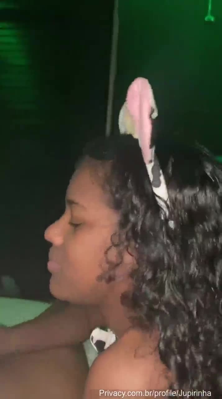 Young jupirinha having fun with a pycot while wearing a very naughty kitten